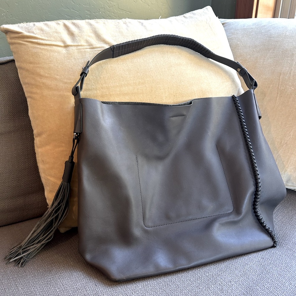 All Saints Gray Hobo Bag